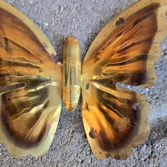 Vintage Homco HOME INTERIORS Metal BRASS BUTTERFLIES Wall ART Decor Set 3 - Picture 4 of 5